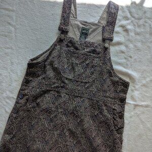 Vintage Eddie Bauer Paisely Corduroy Overall Midi Dress